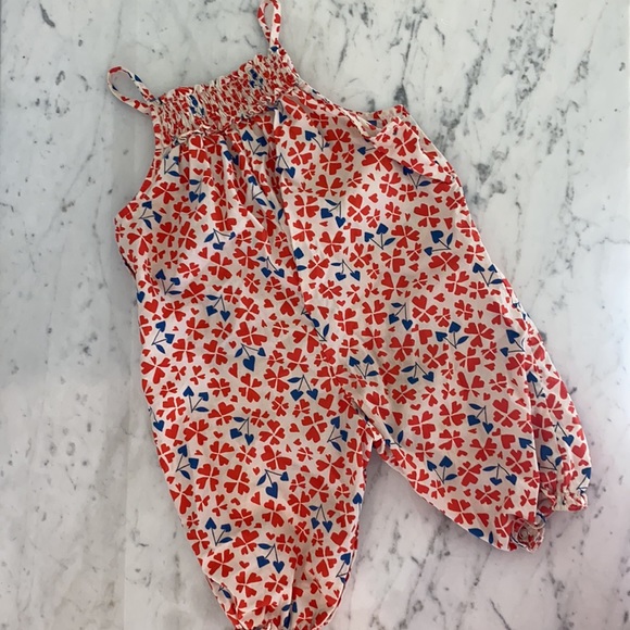 Bonpoint print romper. Iconic heart cherry print. - Picture 4 of 6